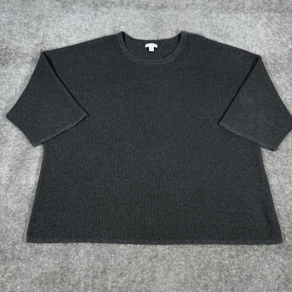 Pure‎ Jill Tunic Sweater Women's XL Tall Gray Waffle Knit Lounge Relax Cozy